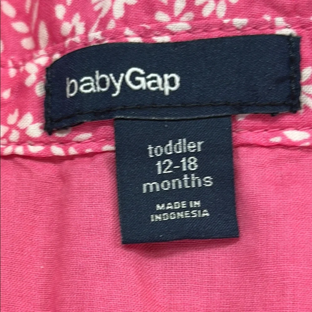 Baby Gap Ditsy Floral Ruffles Cap Sleeve Half-placket Dress Preowned 18-24 M